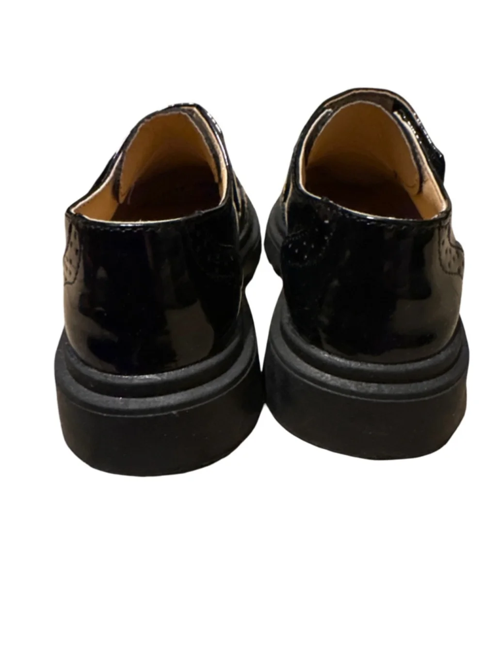 Kids Black Patent Leather Dress Shoes with velcro Strap - size 10C